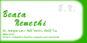 beata nemethi business card